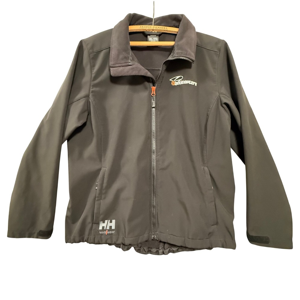 Helly Hansen‎ Workwear Soft Shell Zip Front Fleece Lined Black  Jacket Men 2XL